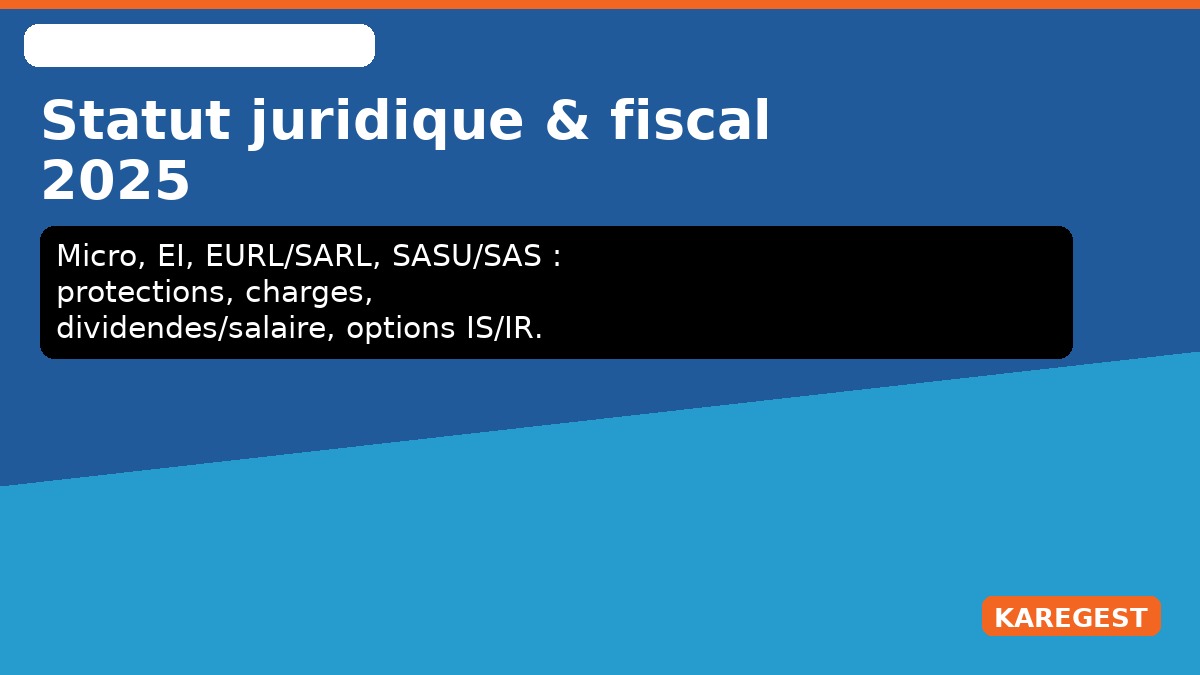 Choisir son statut juridique & fiscal en 2025